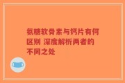氨糖软骨素与钙片有何区别 深度解析两者的不同之处