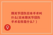 踝关节扭伤日本手术叫什么(日本踝关节扭伤手术名称是什么？)