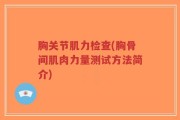 胸关节肌力检查(胸骨间肌肉力量测试方法简介)
