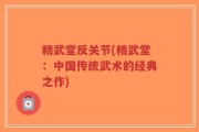 精武堂反关节(精武堂：中国传统武术的经典之作)