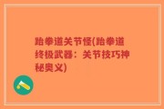 跆拳道关节怪(跆拳道终极武器：关节技巧神秘奥义)
