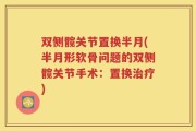 双侧髋关节置换半月(半月形软骨问题的双侧髋关节手术：置换治疗)