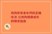 狗狗软骨素补钙的正确吃法 让狗狗健康成长的喂食指南