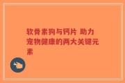 软骨素狗与钙片 助力宠物健康的两大关键元素