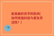 能屈曲肘关节的肌肉(如何增强肘部力量及灵活性？)