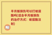 半月板损伤可以打玻尿酸吗(适合半月板损伤的治疗方式：玻尿酸注射)