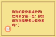 狗狗的软骨素成分表(软骨素含量一览：你知道狗狗需要多少软骨素吗？)