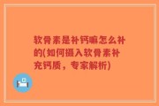 软骨素是补钙嘛怎么补的(如何摄入软骨素补充钙质，专家解析)