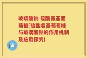 玻璃酸钠 硫酸氨基葡萄糖(硫酸氨基葡萄糖与玻璃酸钠的作用机制及应用探究)