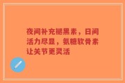 夜间补充褪黑素，日间活力尽显，氨糖软骨素让关节更灵活