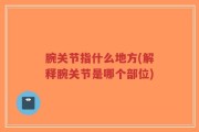 腕关节指什么地方(解释腕关节是哪个部位)