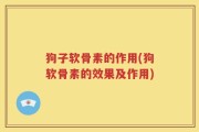 狗子软骨素的作用(狗软骨素的效果及作用)