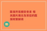 医保开氨糖软骨素 相关图片展示及背后的医保政策解读