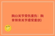 胸口关节受伤重伤：胸骨锁骨关节遭受重创)