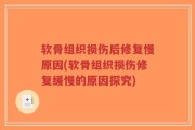 软骨组织损伤后修复慢原因(软骨组织损伤修复缓慢的原因探究)