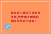 软骨素主要提供什么维生素(软骨素主要提供哪些维生素的作用？)