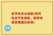 关节处怎么增肌(如何在关节处增肌，助你快速塑造强壮身体)