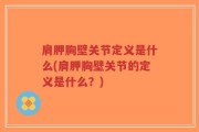 肩胛胸壁关节定义是什么(肩胛胸壁关节的定义是什么？)