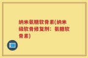 纳米氨糖软骨素(纳米级软骨修复剂：氨糖软骨素)