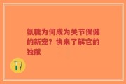 氨糖为何成为关节保健的新宠？快来了解它的独献