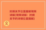 肘腕关节位置图解视频讲解(视频讲解：肘腕关节的详细位置图解)