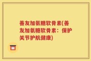 善友加氨糖软骨素(善友加氨糖软骨素：保护关节护航健康)