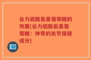 谷力硫酸氨基葡萄糖的效果(谷力硫酸氨基葡萄糖：神奇的关节保健成分)
