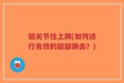 腿关节往上踢(如何进行有效的腿部踢击？)