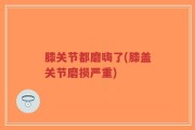 膝关节都磨嗨了(膝盖关节磨损严重)
