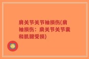 肩关节关节袖损伤(肩袖损伤：肩关节关节囊和肌腱受损)