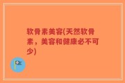 软骨素美容(天然软骨素，美容和健康必不可少)