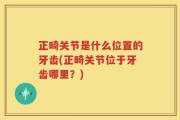 正畸关节是什么位置的牙齿(正畸关节位于牙齿哪里？)
