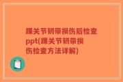 踝关节韧带损伤后检查ppt(踝关节韧带损伤检查方法详解)