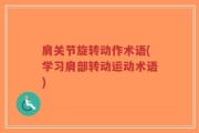 肩关节旋转动作术语(学习肩部转动运动术语)