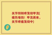 关节特别疼发烧甲流(痛热难挡！甲流袭来，关节疼痛发烧中)