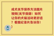 成犬关节保养方法图片视频(关节保健！如何让你的犬猫活动更舒适？看图纪录片告诉你！)