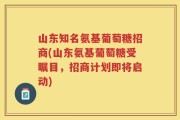 山东知名氨基葡萄糖招商(山东氨基葡萄糖受瞩目，招商计划即将启动)