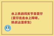 水上挑战闯关节目蛋仔(蛋仔出击水上障碍，挑战沾湿求生)