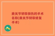 肩关节韧带损伤的手术名称(肩关节韧带修复手术)