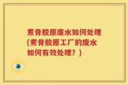 煮骨胶原废水如何处理(煮骨胶原工厂的废水如何有效处理？)