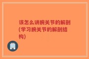 该怎么讲腕关节的解剖(学习腕关节的解剖结构)