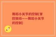舞蹈小关节的控制(掌控微动——舞蹈小关节的控制)