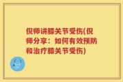倪师讲膝关节受伤(倪师分享：如何有效预防和治疗膝关节受伤)