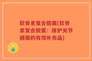 软骨素复合胶囊(软骨素复合胶囊：维护关节健康的有效补充品)
