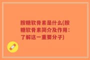胺糖软骨素是什么(胺糖软骨素简介及作用：了解这一重要分子)