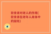 软骨素对老人的作用(软骨素在老年人身体中的益处)