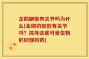 企鹅腿部有关节吗为什么(企鹅的腿部有关节吗？探寻这些可爱生物的腿部构造)