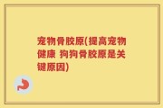宠物骨胶原(提高宠物健康 狗狗骨胶原是关键原因)
