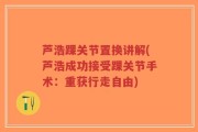 芦浩踝关节置换讲解(芦浩成功接受踝关节手术：重获行走自由)
