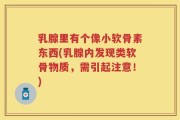 乳腺里有个像小软骨素东西(乳腺内发现类软骨物质，需引起注意！)